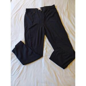 Chico's Ponte Pants Black Pull On Straight Leg Faux Pockets Women's Size 2 L